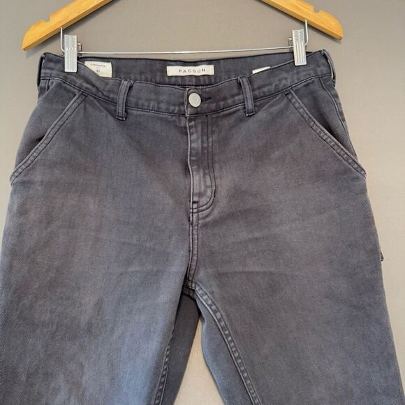 Pacsun Men’s Grey Carpenter Pants Distressed Style Size 31 100% Cotton - Picture 3 of 15